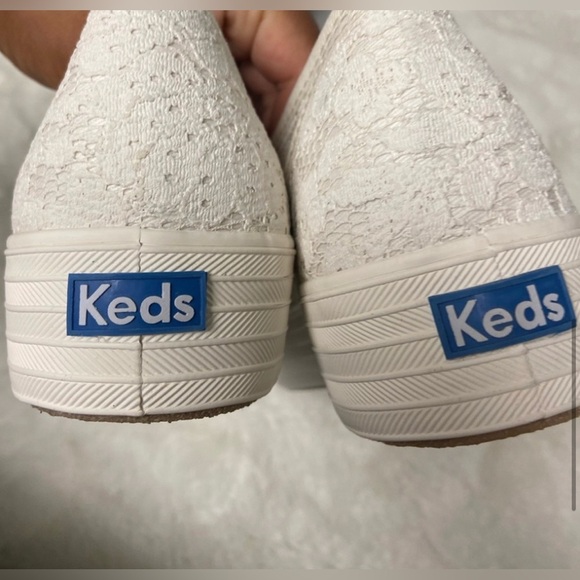 NWT Keds Triple Cream Painted Crochet Platform Sneakers Size 11 M - Picture 12 of 16